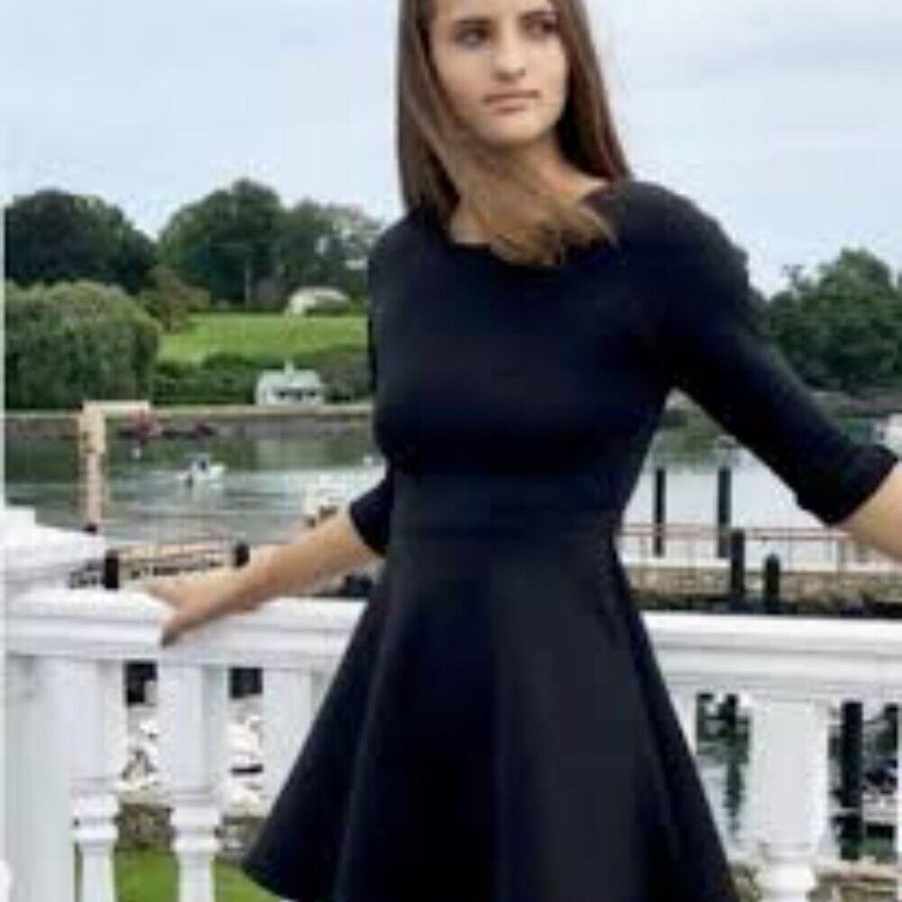 ALICE + OLIVIA BLACK FIT & FLARE DRESS SIZE 4